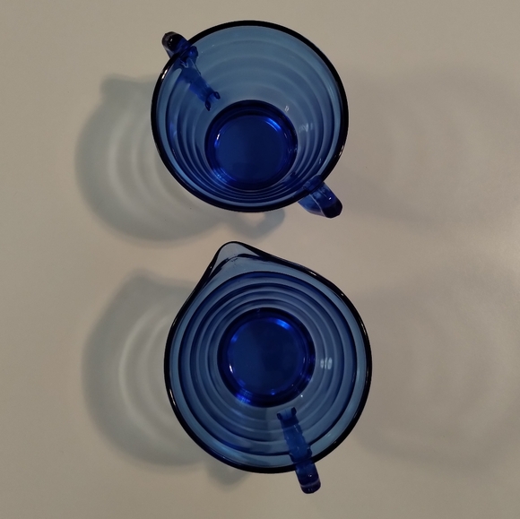 Vintage Hazel Atlas Cobalt blue creamer & sugar set - Picture 8 of 8